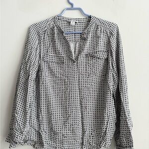 Dalia Collection Monochrome Polka Dot Blouse